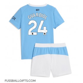 Manchester City Josko Gvardiol #24 Fußballbekleidung Heimtrikot Kinder 2025-26 Kurzarm (+ kurze hosen)
